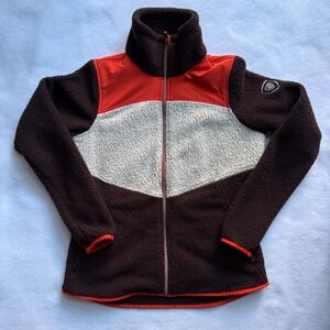 KUHL Prisma Womens Flight Jacket  Sherpa Fleece Full Zip Colorblock Size S